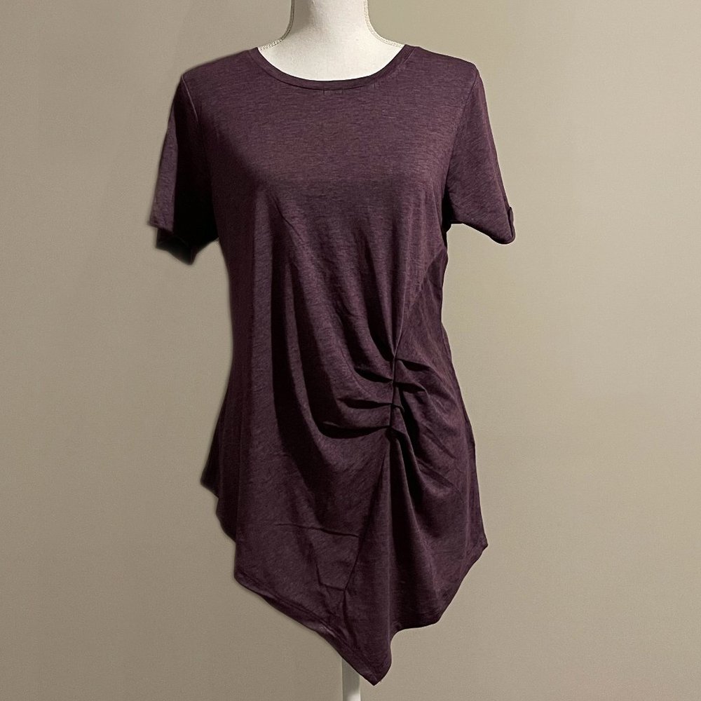 NWT Marc New York Performance Ruched Asymmetric Short Sleeve Tee Large